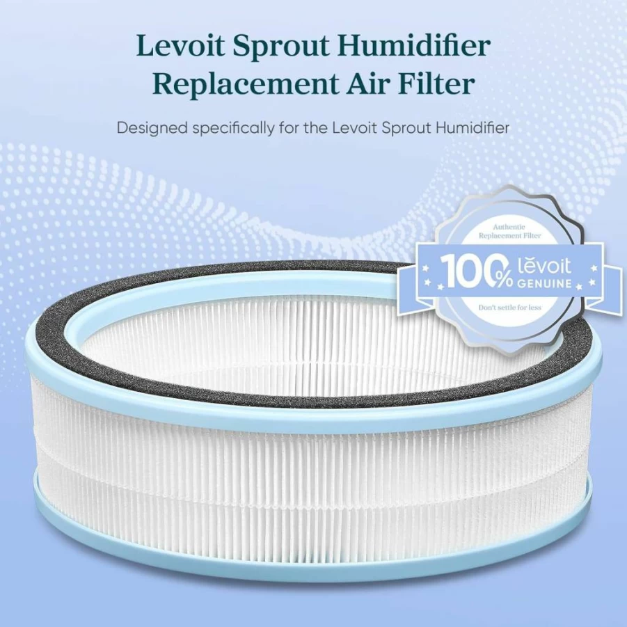 LEVOIT Sprout Humidifier Replacement Filter - Genuine HEPA & Carbon, White, Compatible with LEVOIT Evaporative Humidifiers