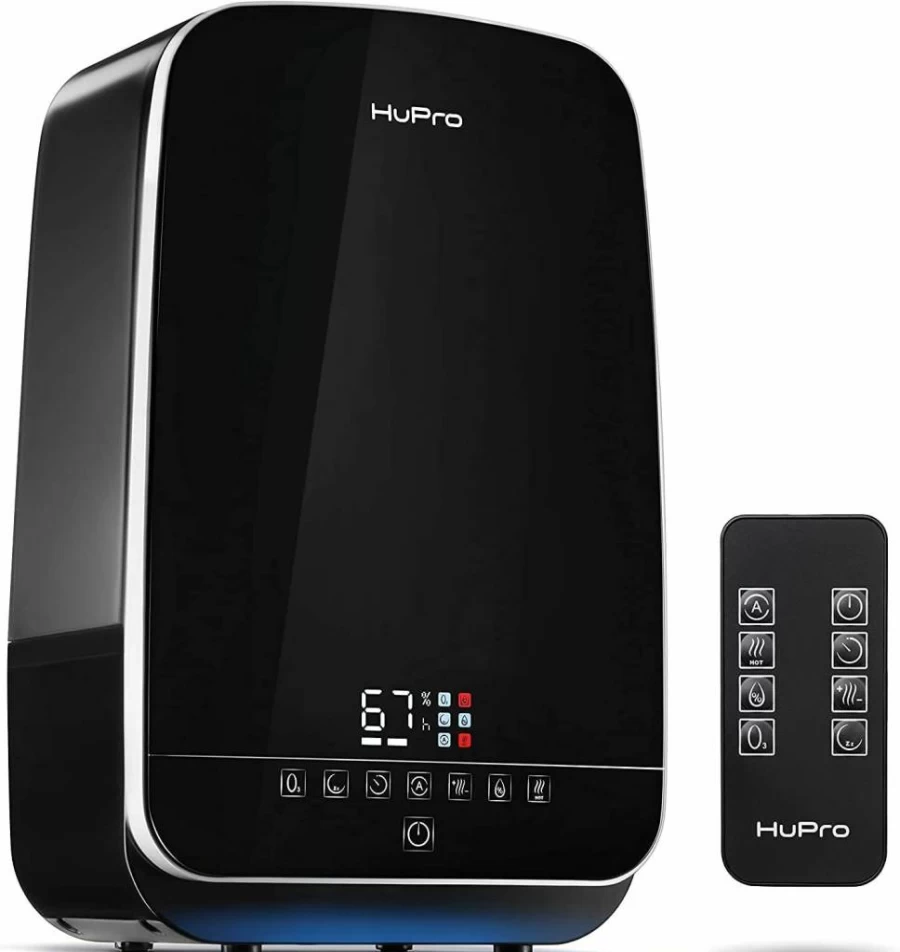 Hupro 5.5L Ultrasonic Humidifier - 2-in-1 Warm & Cool Mist for Large Rooms, Bedroom, Home - Quiet Air Humidifier with Large Capacity