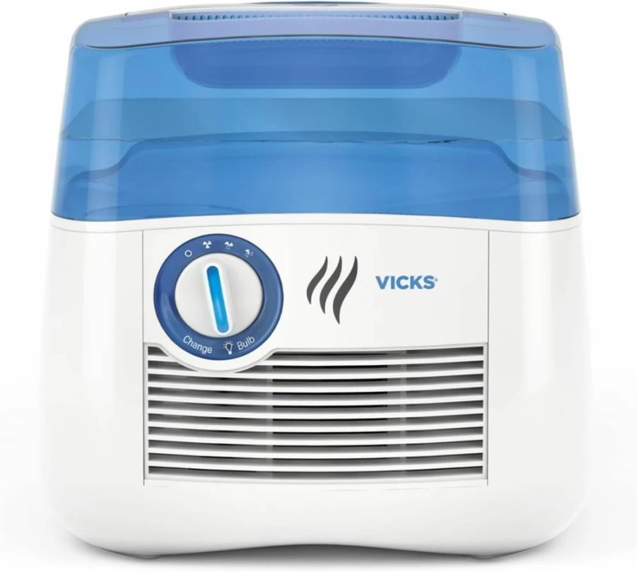 Vicks Cool Mist Humidifier with UV Light – Auto-Adjusting Evaporative Humidifier for Kids & Baby Rooms, Compatible with Vicks Vapopads