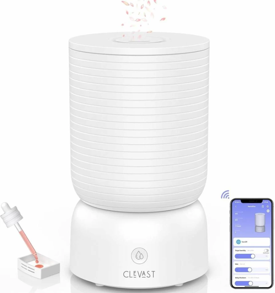 CLEVAST 3L Smart Cool Mist Humidifier with Essential Oil Diffuser, Ultra Quiet for Bedroom, Nursery, Office, Alexa Compatible