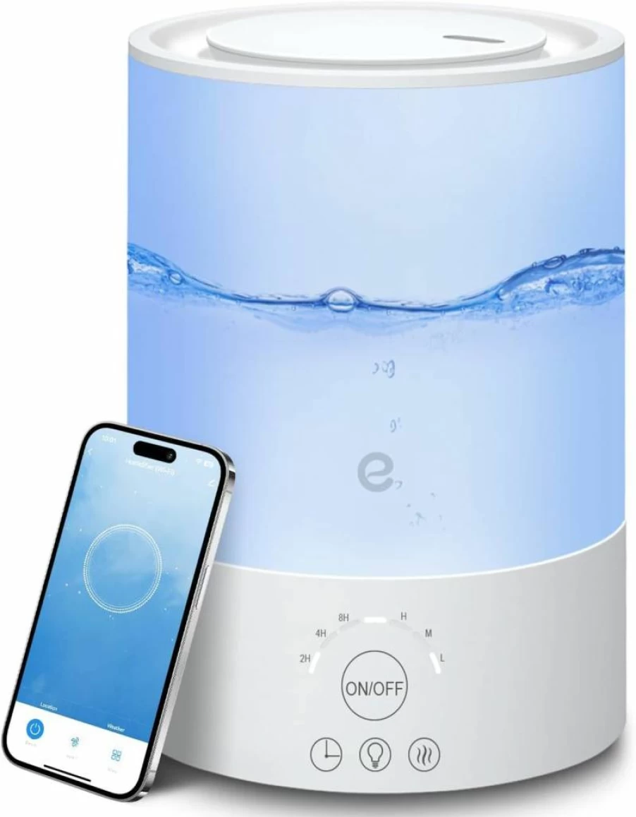 Esemoil 2.5L Ultrasonic Cool Mist Humidifier with Top Fill, 360° Nozzle, 8-Color LED Light, Auto Shut-Off, Quiet Operation for Bedroom, Nursery, Home, and Plants