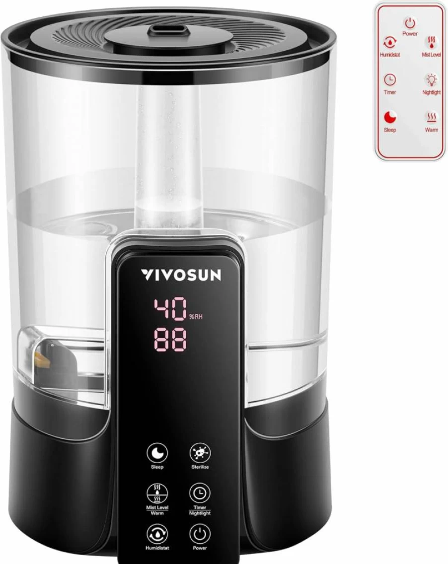 VIVOSUN 4L Cool Mist Humidifier with Remote Control - Ultrasonic Quiet Humidifier for Bedroom, Nursery, Plants, and Dry Skin Relief