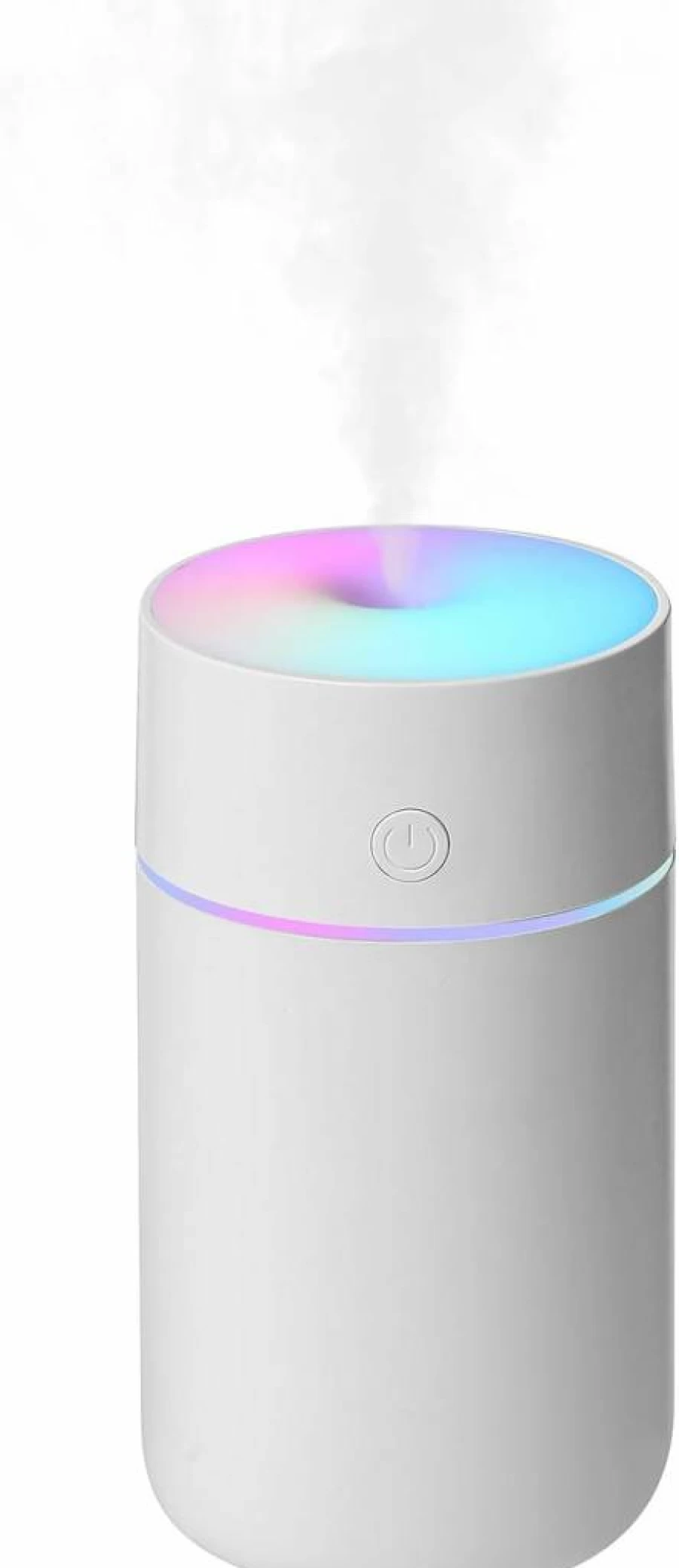 HODEMI Portable Mini Humidifier - USB Rechargeable Personal Desk Humidifier with Adjustable Mist, 4/8H Timer, Color Changing Night Light for Home, Office, Car, Bedroom (White)