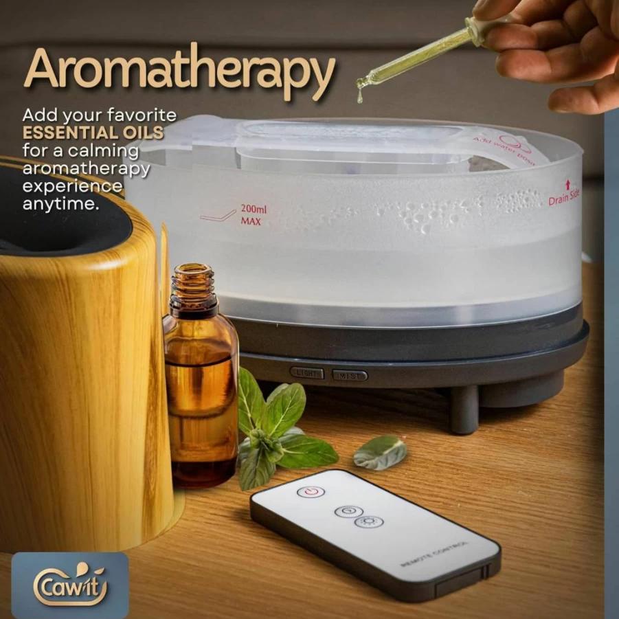 Portable Bluetooth Speaker with Humidifier, Essential Oil Diffuser & Colored Flame for Home, Office, Travel - Aromatherapy Air Freshener