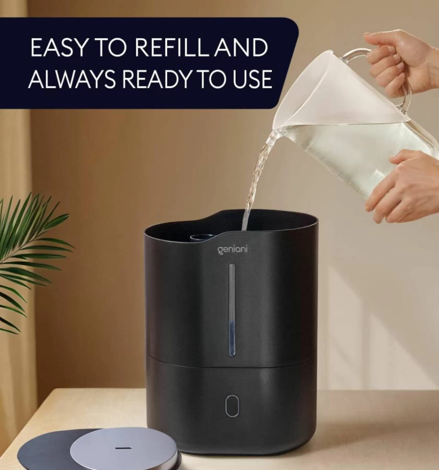 GENIANI Ultrasonic Cool Mist Humidifier - 250ml Portable Humidifier for Bedroom, Office, Baby Room with Auto Shut Off, Easy to Clean, Quiet Operation