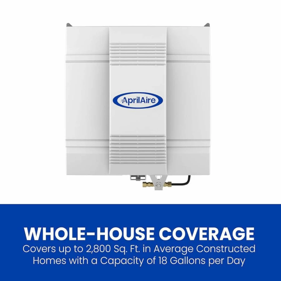 Aprilaire 700M Whole-House Humidifier with Manual Control - 18 Gallons Per Day, Covers Up to 5,300 Sq. Ft., Large Capacity, Gray