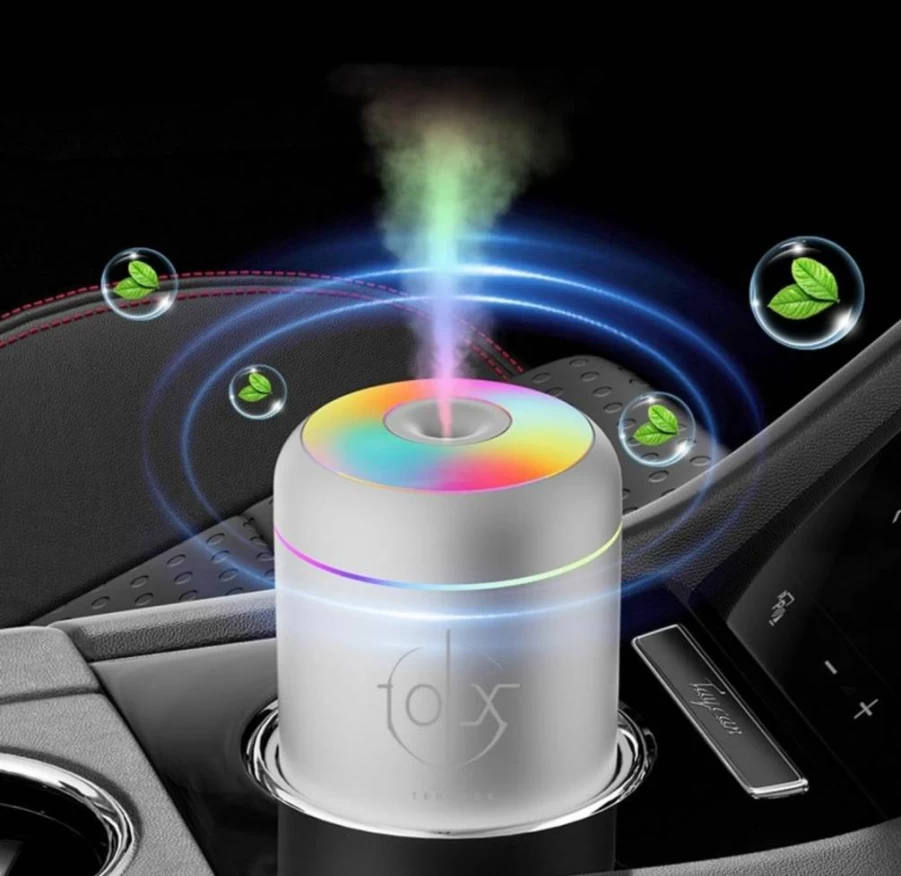 TERMNOX Mini Portable Air Freshener Humidifier - USB Essential Oil Diffuser with Dual Mist Modes, LED Light, Quiet Aromatherapy for Car, Home, Office, Travel (Black)