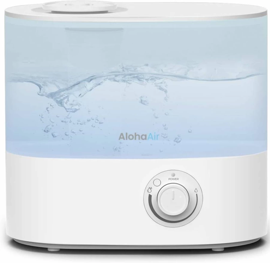 AlohaAir 4.0L Cool Mist Humidifier with Essential Oil Diffuser, 7 Color Lights, 360° Nozzle, Auto Shut-Off, Quiet Operation for Bedroom, Nursery, and Large Rooms