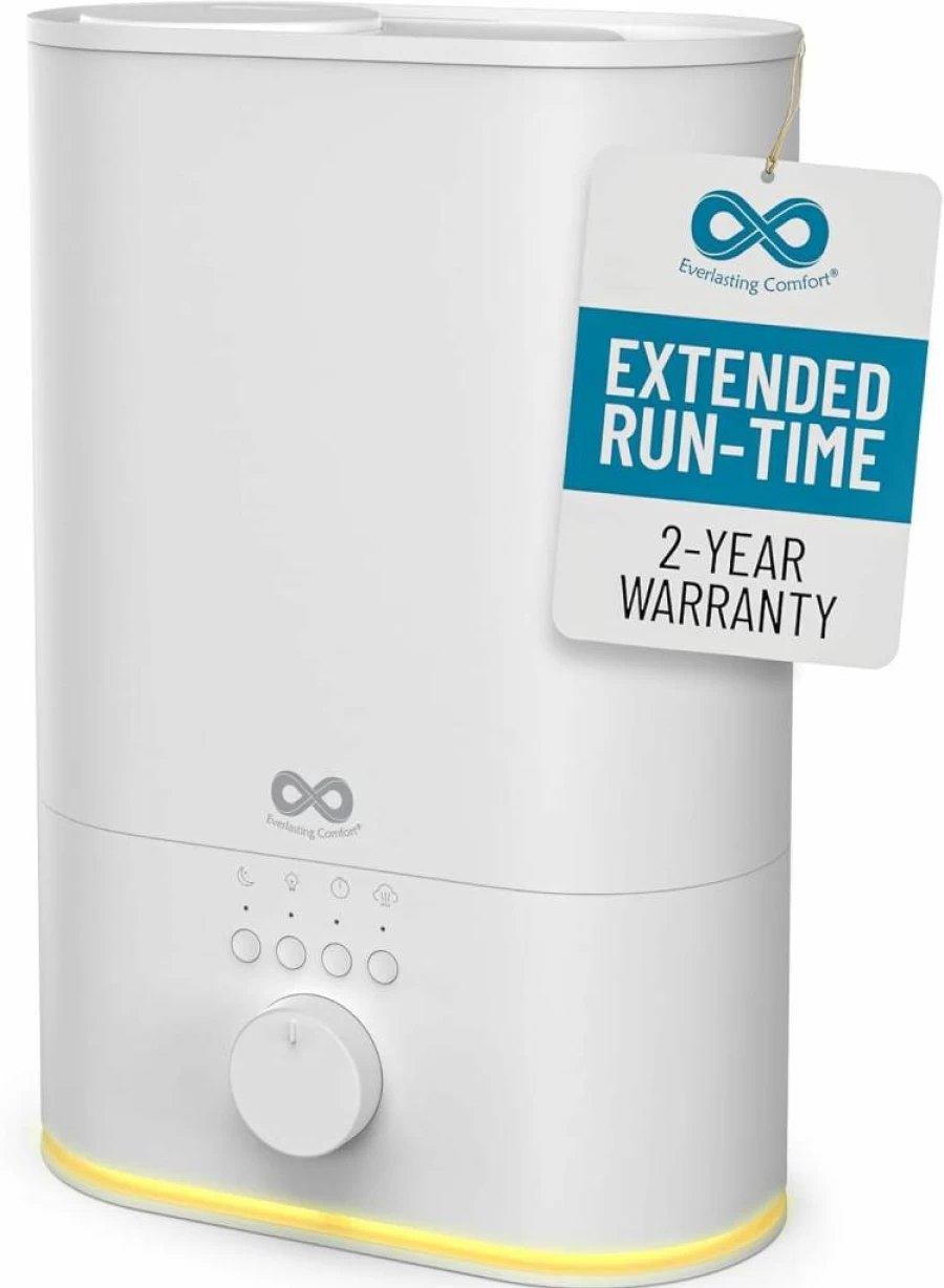 Everlasting Comfort Large Room Humidifier - 50Hr Quiet Operation, Top Fill, Easy Clean, Aromatherapy Diffuser for Bedroom & Home