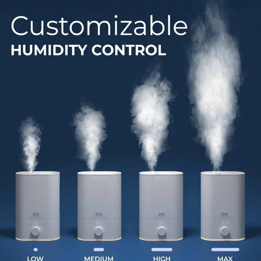 Everlasting Comfort Large Room Humidifier - 50Hr Quiet Operation, Top Fill, Easy Clean, Aromatherapy Diffuser for Bedroom & Home