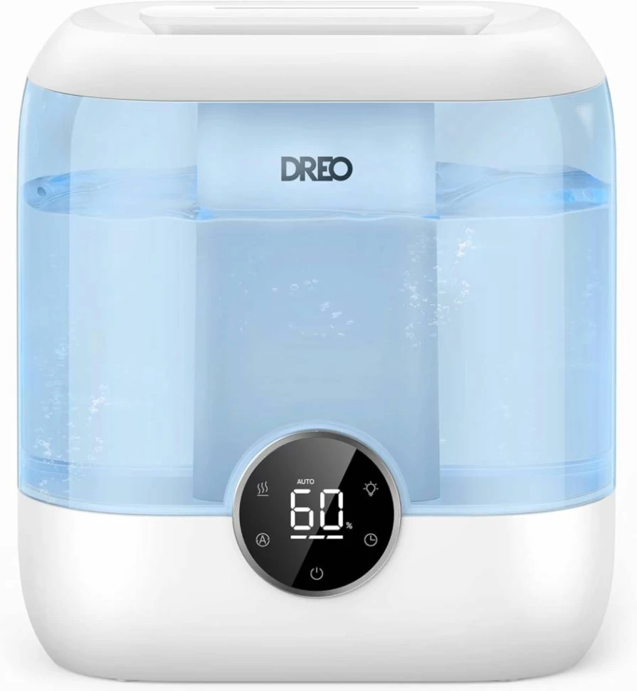 Dreo 6L Cool Mist Humidifier for Large Rooms, 60H Runtime, Ultrasonic Quiet Humidifier with Night Light, Top Fill Design for Bedroom, Home, Nursery, and Plants