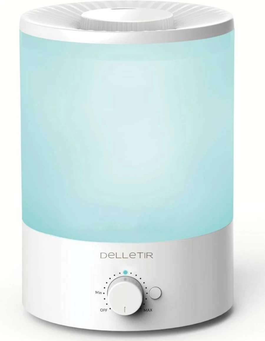 Delletir 3.5L Ultrasonic Cool Mist Humidifier for Baby Nursery, Bedroom & Office - Quiet Essential Oil Diffuser with Auto Shut-Off, Easy Top-Fill Cleaning