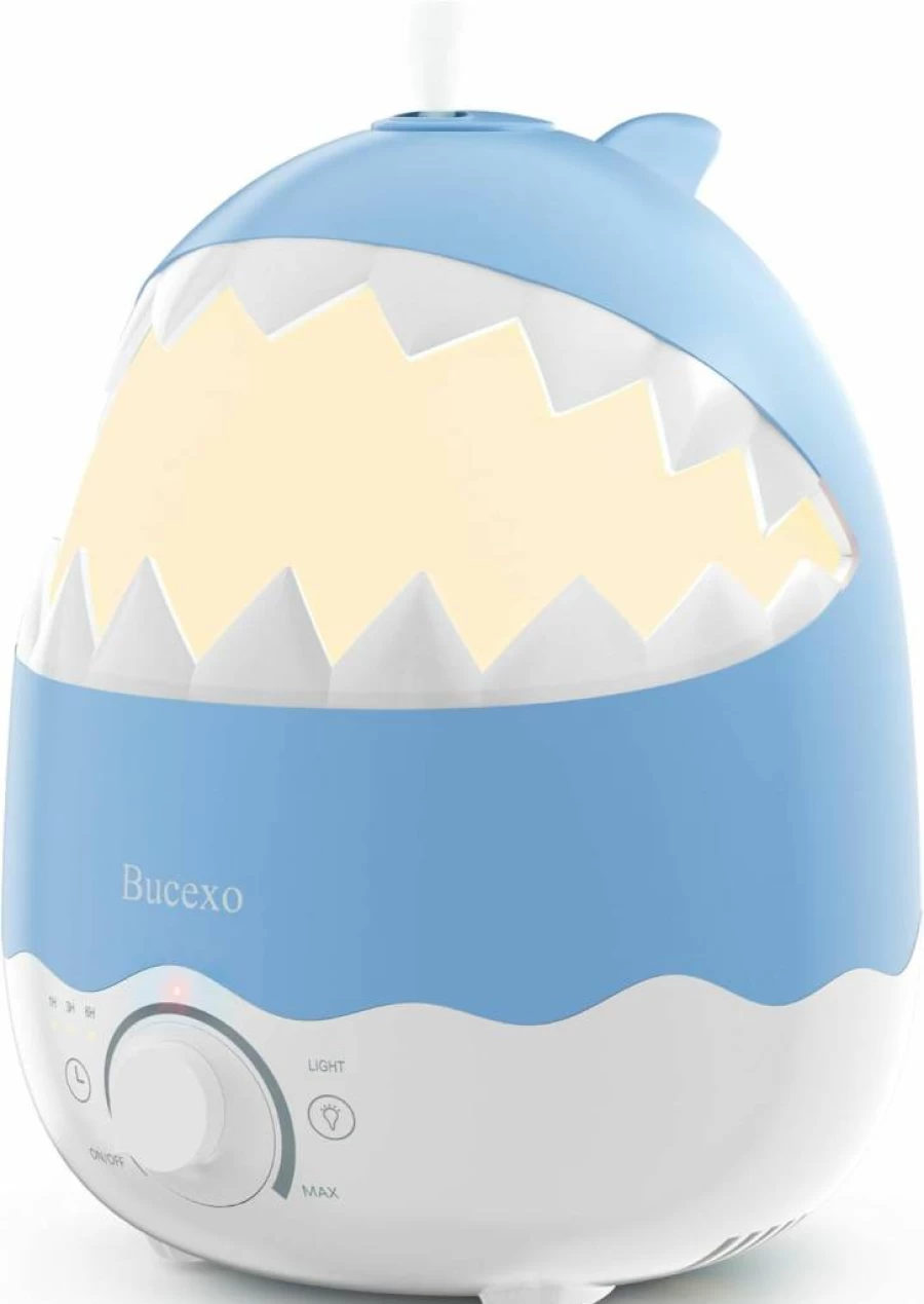 Bucexo 1.6L Cool Mist Humidifier for Baby Nursery with Essential Oil Diffuser, Night Light, Timer, BPA-Free, Up to 40 Hours, Ideal for Kids Bedroom