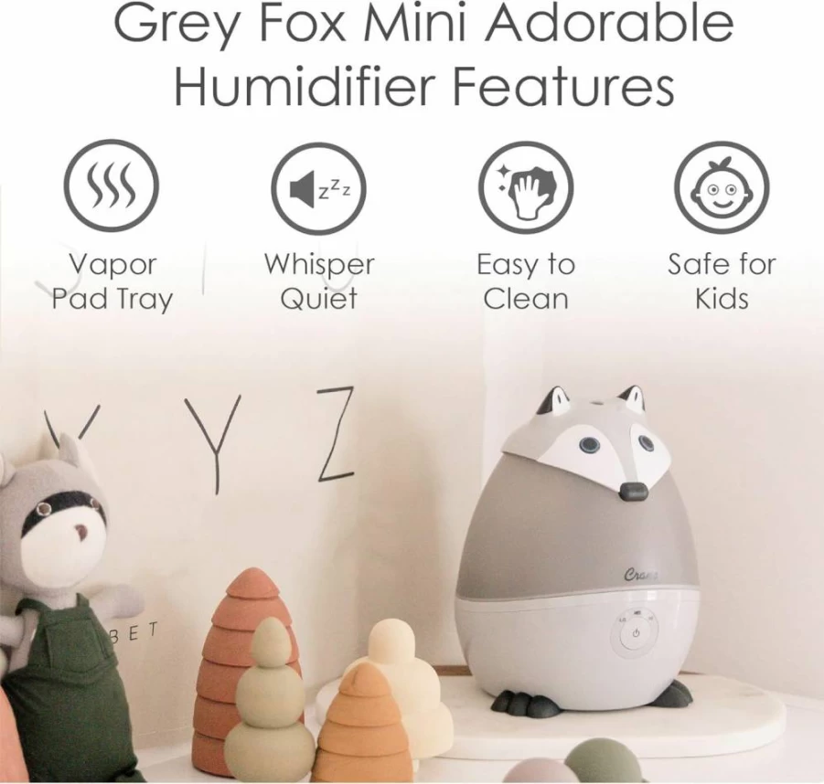 Crane Adorables Mini Elephant Ultrasonic Cool Mist Humidifier for Bedroom, Nursery, Large Room - 5 Gallon Capacity, Optional Filters, Quiet Operation
