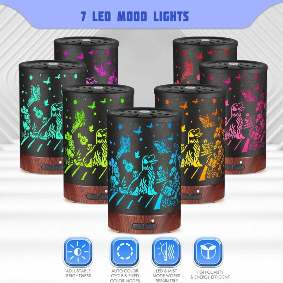 Kobodon Dragonfly Essential Oil Diffuser - Aromatherapy Cool Mist Humidifier with 7 Color LED Lights, Auto Shut-Off, Waterless Operation, Perfect Gift for Women, Mom, Grandma