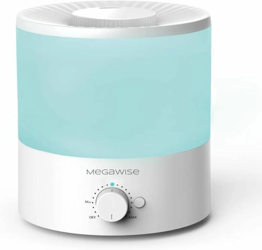 MEGAWISE Ultrasonic Humidifier 1.5L - Quiet Cool Mist for Bedroom, Office & Nursery - Adjustable Mist, Auto Shut-Off, Energy Efficient (Model SK7620)
