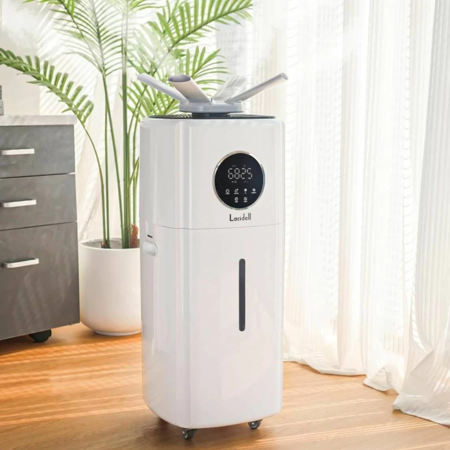 Lacidoll 5.5Gal Cool Mist Humidifier for Large Rooms up to 2000 Sq.Ft, Top Fill Floor Humidifier with 360° Dual Nozzles, 21L Capacity, 3 Speed Settings, 2000Ml/H Output