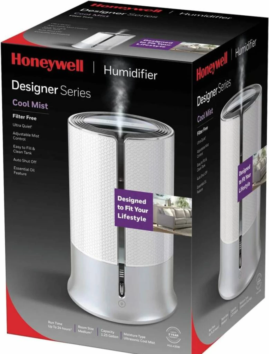 Honeywell White Cool Mist Humidifier - Designer Series for Home & Office