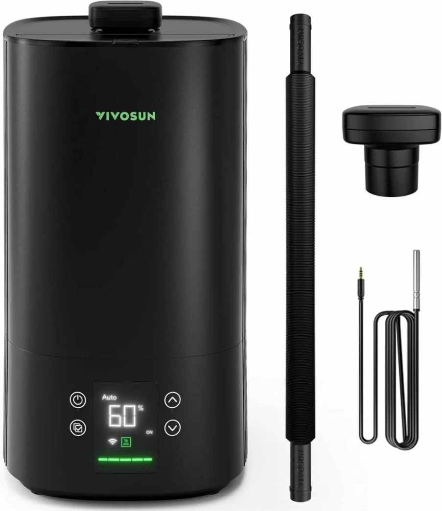 VIVOSUN H19 Smart Humidifier for Grow Tents with Temperature & Humidity Sensor, Remote Control, 19L Capacity, Top Panel