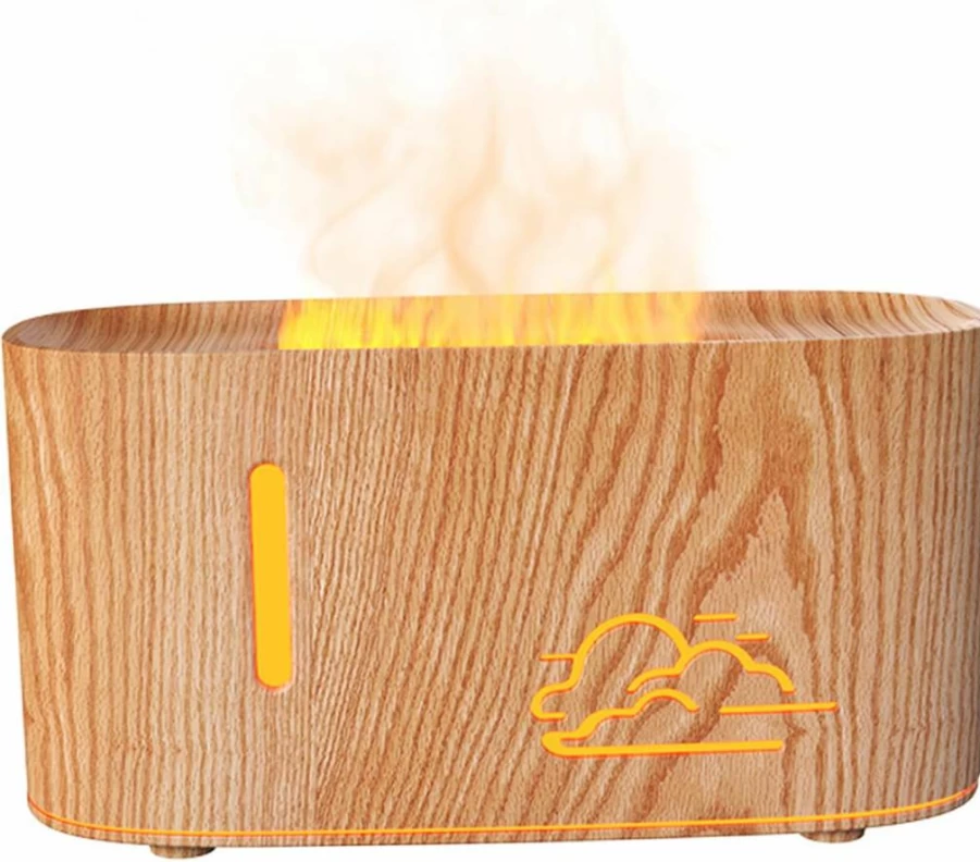 Xoeryoy Flame Diffuser - 7 Color LED Aromatherapy Humidifier with 2 Mist Modes for Home, Office, Gym, and Shop