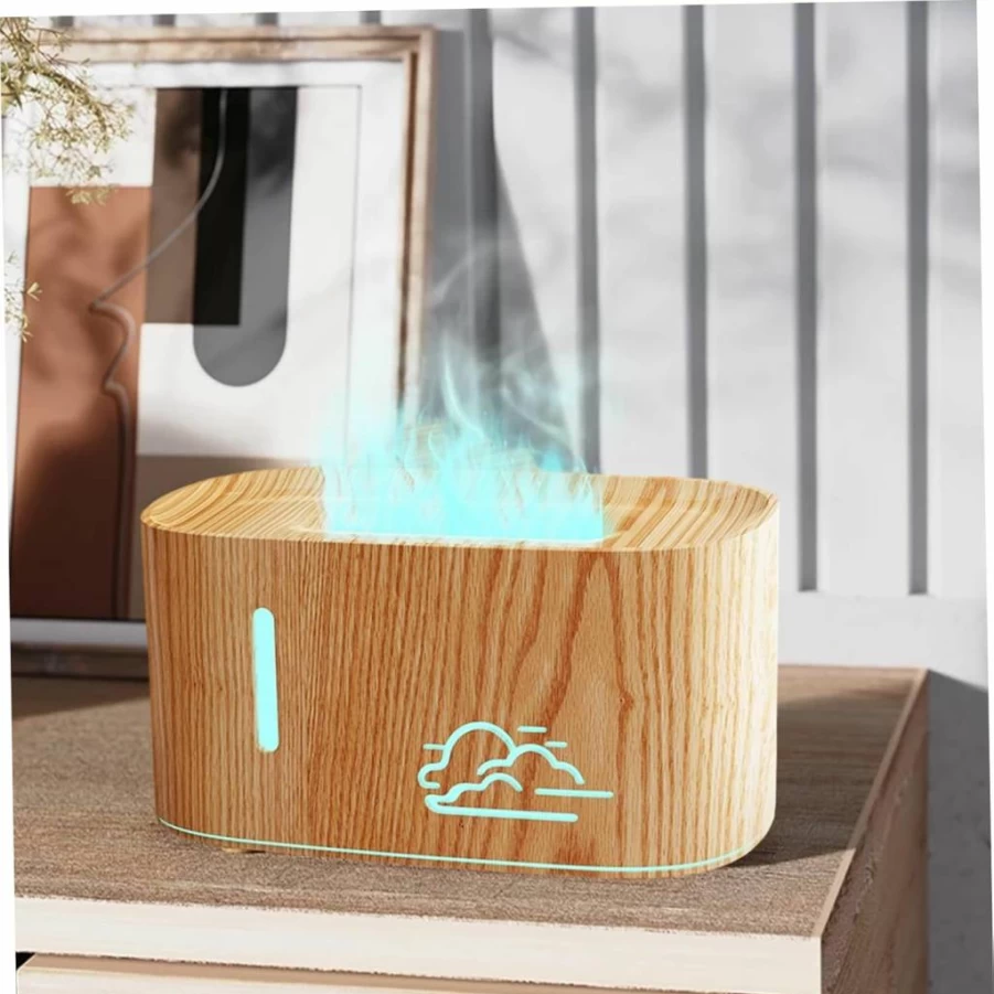 Xoeryoy Flame Diffuser - 7 Color LED Aromatherapy Humidifier with 2 Mist Modes for Home, Office, Gym, and Shop