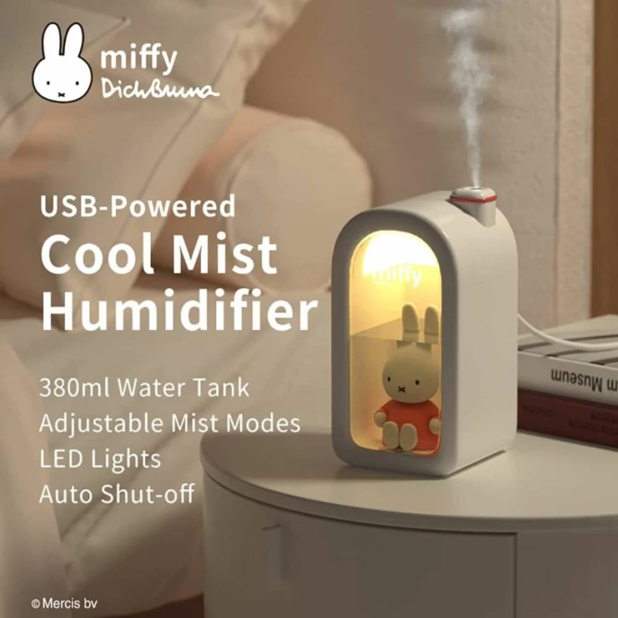 MIPOW Ultrasonic Cool Mist Humidifier with Night Light - 380ML Quiet, Portable for Bedroom, Nursery, Office, Miffy Design