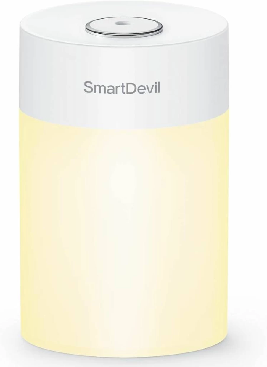 SMARTDEVIL 600ML Portable USB Humidifier for Bedroom, Office, Travel - Super Quiet, Auto Shut-Off, Night Light, Mini Desk Humidifier for Plants & Nightstand