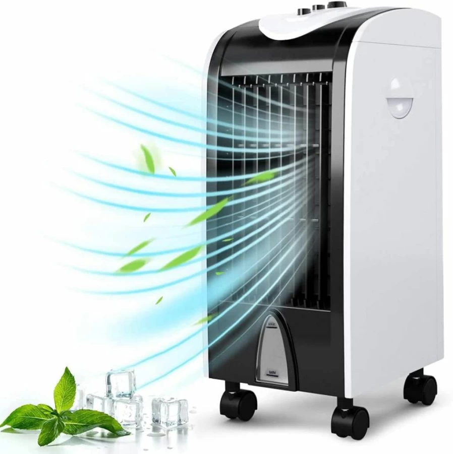 GOFLAME Bladeless Evaporative Air Cooler - 3-in-1 Portable Cooling Fan with Humidifier, 3 Speed Settings & Timer for Home, Office, Dorm