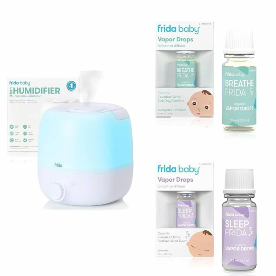 Frida Baby Cool Mist Humidifier with Essential Oil Drops for Large Rooms, Aromatherapy Sleep Aid with Lavender & Eucalyptus Oils