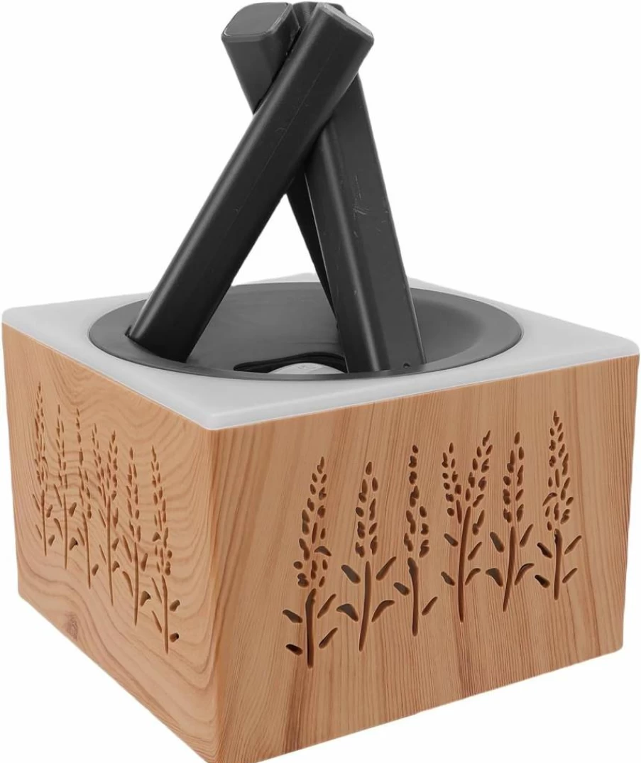 Generic Wood Grain Aromatherapy Diffuser with Night Light, Auto Shut-Off, Humidifier for Home Office, US Plug (100-240V)