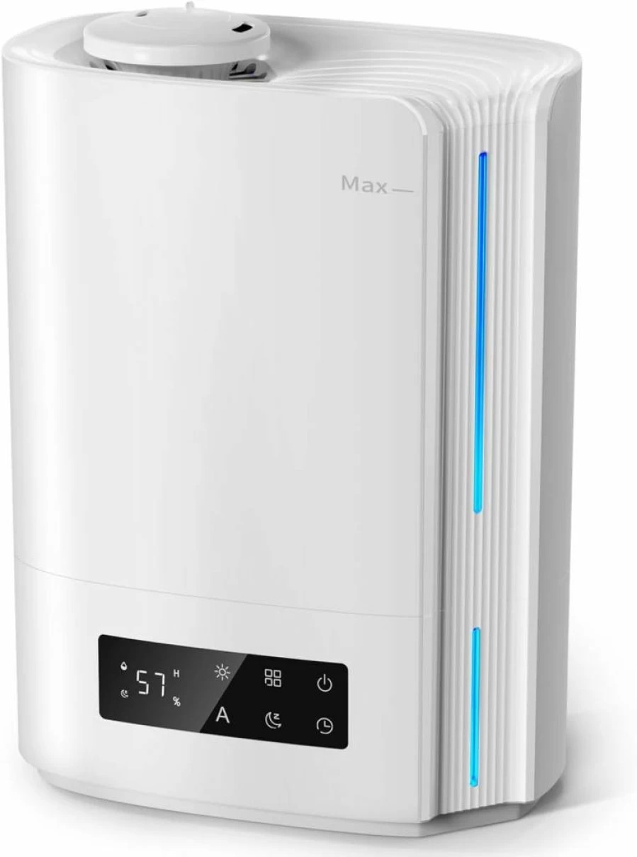 BREEZOME 6L Ultrasonic Cool Mist Humidifier with Essential Oil Diffuser - Smart Humidistat, Quiet Operation, Top Fill Design for Bedroom, Nursery, Large Rooms - Up to 60 Hours Runtime, Black