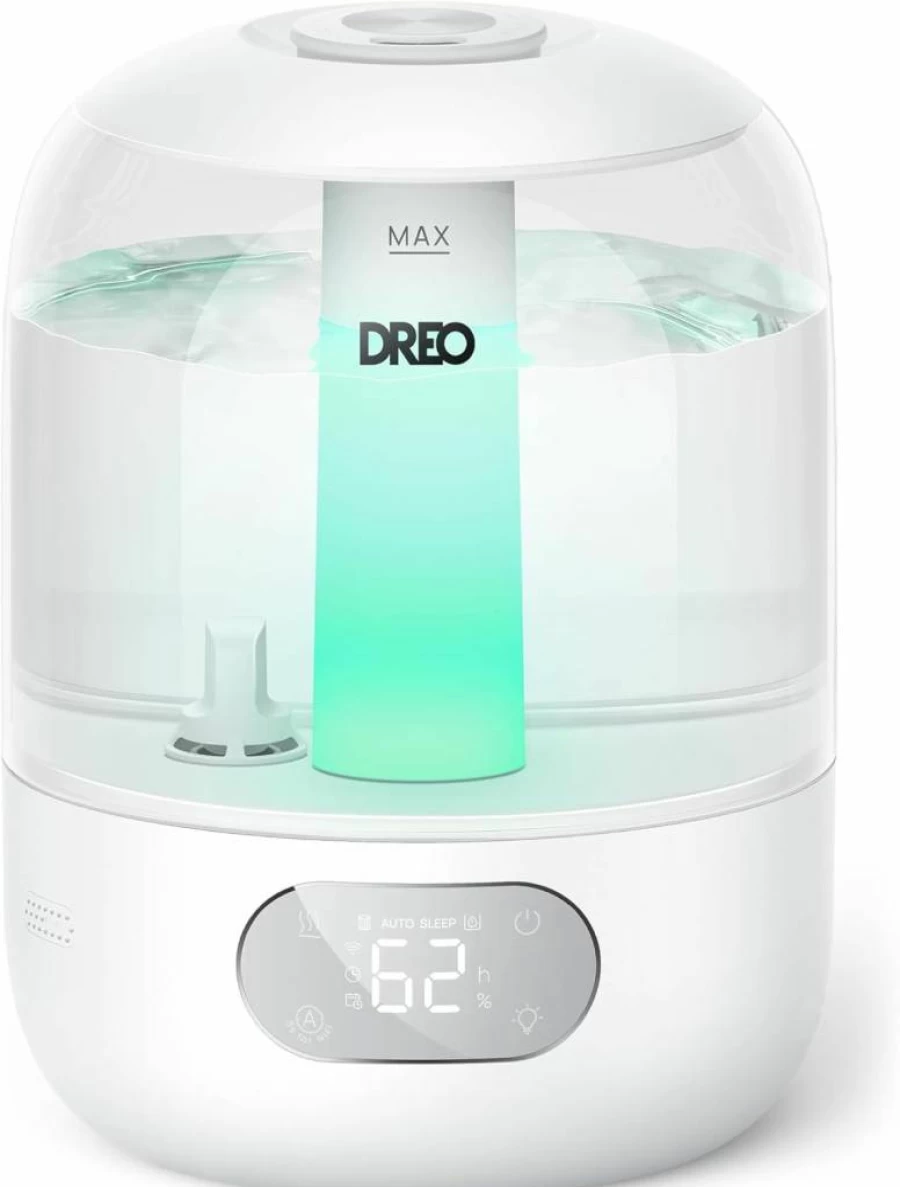 Dreo 3L Cool Mist Humidifier for Bedroom, Nursery & Plants, 30H Runtime, Top Fill, Easy Clean, Humidity Sensor, 360° Nozzle, Night Light