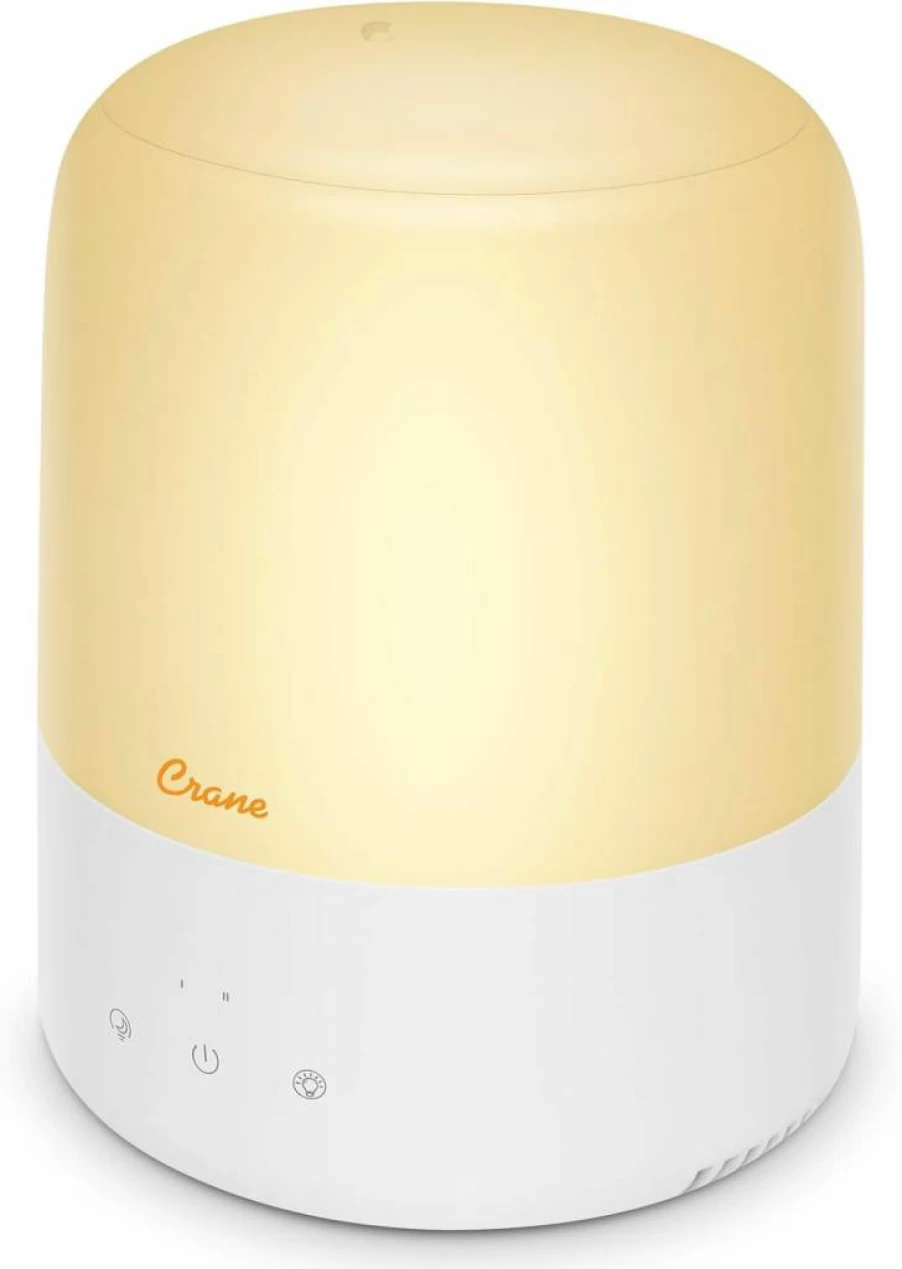 Crane 0.5 Gallon Top Fill Humidifier with Essential Oil Diffuser & Night Light for Bedroom, Nursery, and Baby Rooms