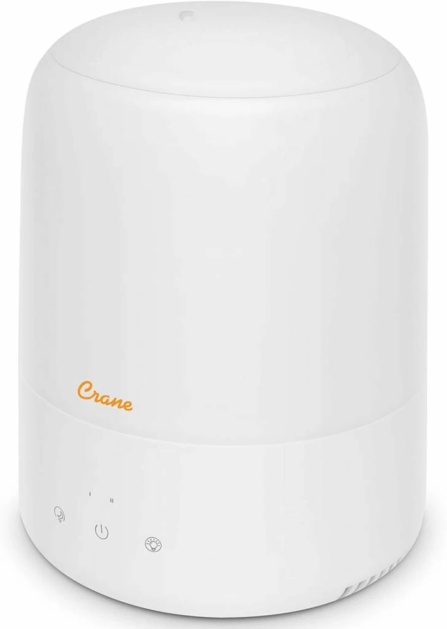 Crane 0.5 Gallon Top Fill Humidifier with Essential Oil Diffuser & Night Light for Bedroom, Nursery, and Baby Rooms