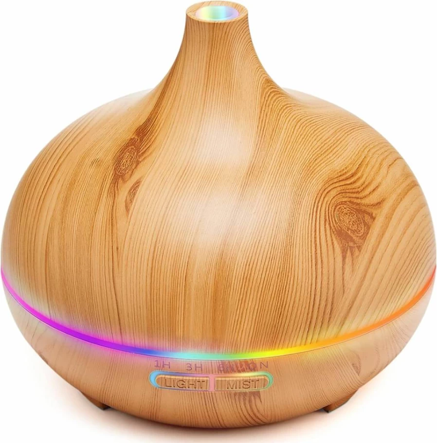 HLS Aroma Diffuser for Essential Oils - Large Room Cool Mist Humidifier with Auto Shut-Off, Quiet Operation, and Ambient Light for Home, Office, or Bedroom (Pack of 1)