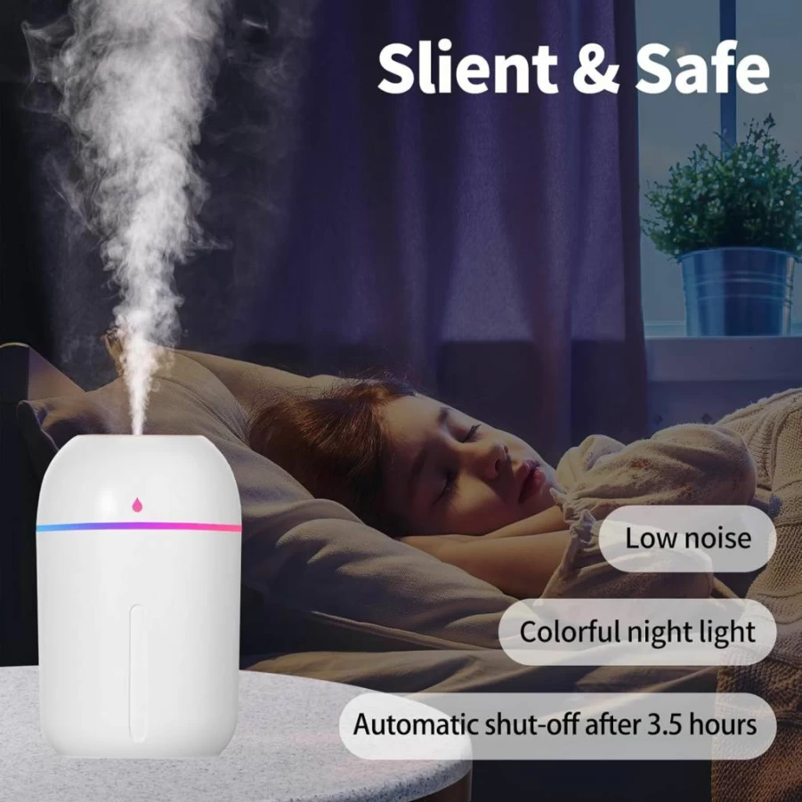 Plilogo 220ml Mini Humidifier for Plants, Bedroom, Office & Travel - Portable USB Personal Desktop Humidifier