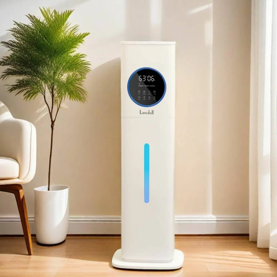 Lacidoll 2.1Gal Cool Mist Humidifier with Essential Oil Diffuser & Night Light for Large Rooms, Bedroom, Home, Plants, Kids, Adults (Black)