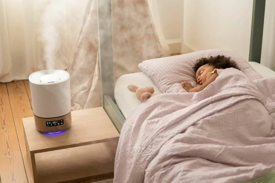 Safety 1st Smart Cool Mist Humidifier with Hygrometer & Nightlight – 1 Gallon (3.8L) Whisper Quiet for Baby Nursery, iOS & Android App Control