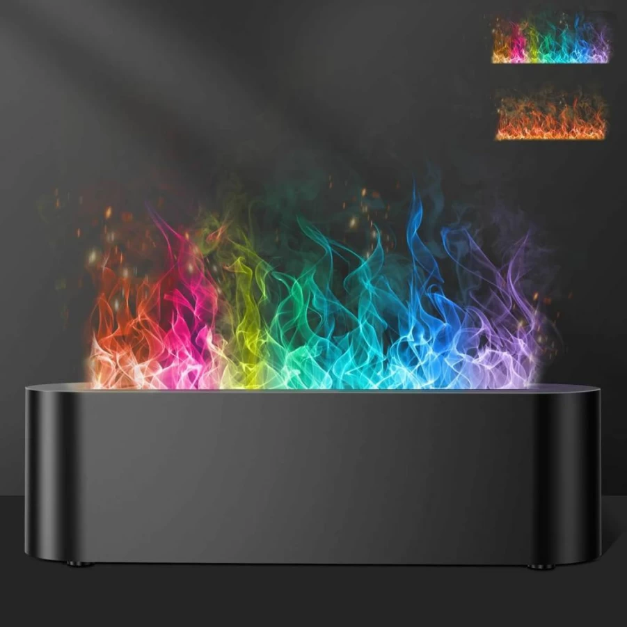 Eiifiter 150ML Colorful Flame Essential Oil Diffuser - 7 Changing LED Lights, Ultra-Quiet Aromatherapy Humidifier with Timer & Auto Shut-Off for Bedroom, Office, Large Rooms