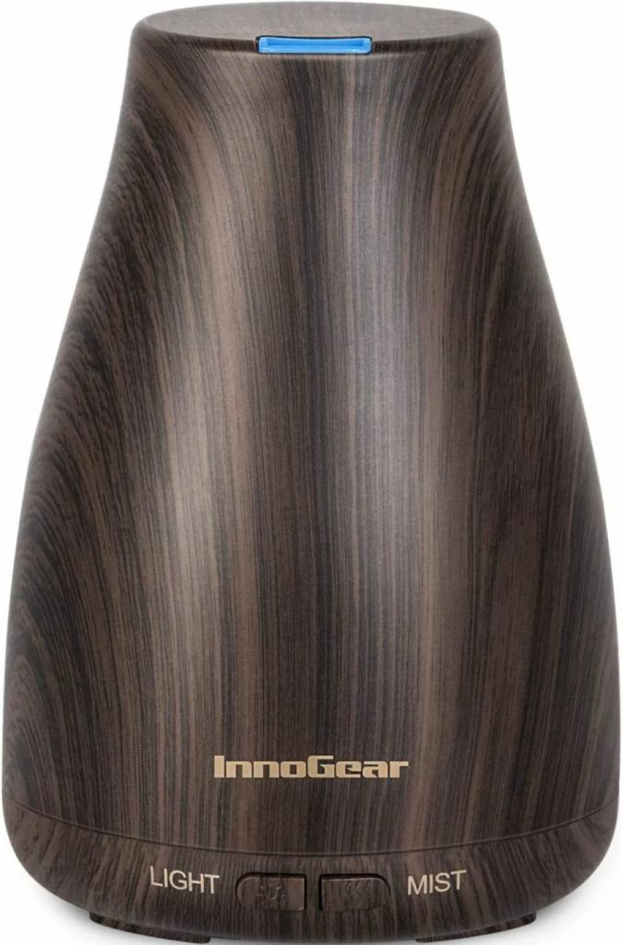 InnoGear 5-in-1 Essential Oil Diffuser with 7 Color LED, 2 Mist Modes, Auto Shut-Off for Home, Office, and Large Rooms - Basic White Aromatherapy Humidifier
