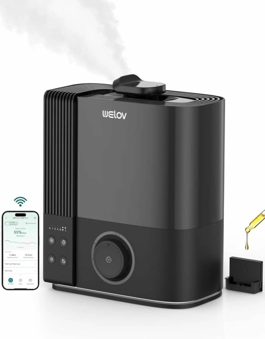 WELOV 6L Smart Humidifier for Large Rooms - Cool Mist Top Fill, Essential Oil Diffuser, Quiet Operation for Baby Nursery & Plants, App & Voice Control, Auto Mode
