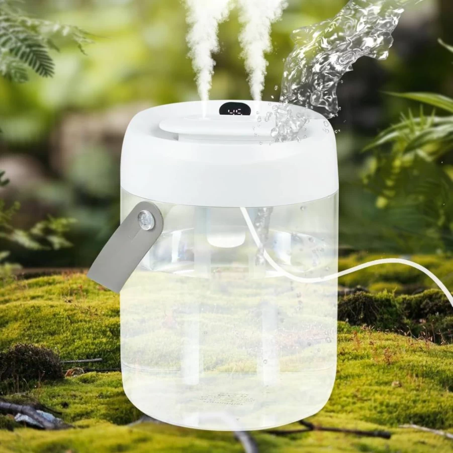 YIHANGYE Mini Humidifier for Plants, 7.44Oz Small Desktop Humidifier for Bedroom, Office, Desk, Houseplants - Compact & Portable Non-Rechargeable Humidifier