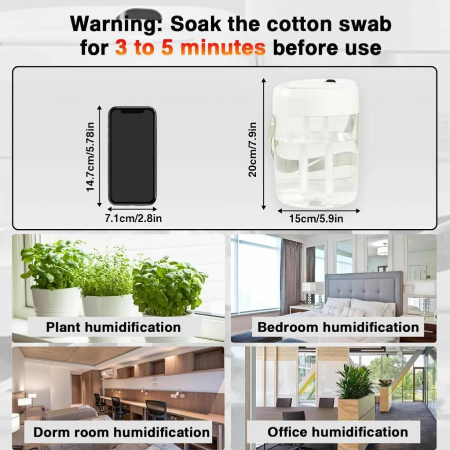 YIHANGYE Mini Humidifier for Plants, 7.44Oz Small Desktop Humidifier for Bedroom, Office, Desk, Houseplants - Compact & Portable Non-Rechargeable Humidifier