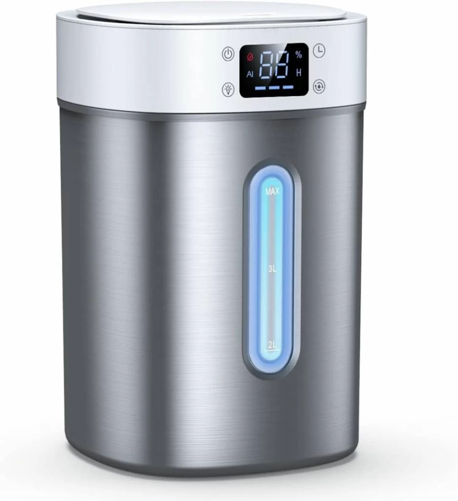 Admettre 4L Ultrasonic Humidifier with 304 Stainless Steel Tank, Auto Humidity Control, Night Light, Timer for Large Rooms, Baby Nursery, and Home