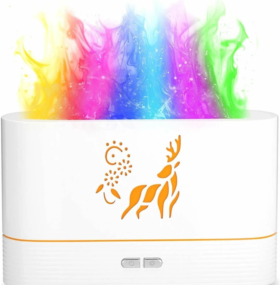 NABSAK Black Aroma Essential Oil Diffuser with Remote - Quiet Cool Mist Humidifier for Home, Bedroom & Office - Fire Flame Scented Air Freshener
