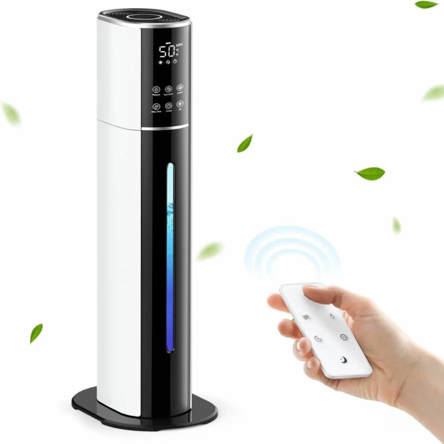 MS.Tranquil 9L Top Fill Cool Mist Humidifier for Large Rooms - Bedroom, Office & Home Plants with Remote Control, Timer & Auto Shut Off