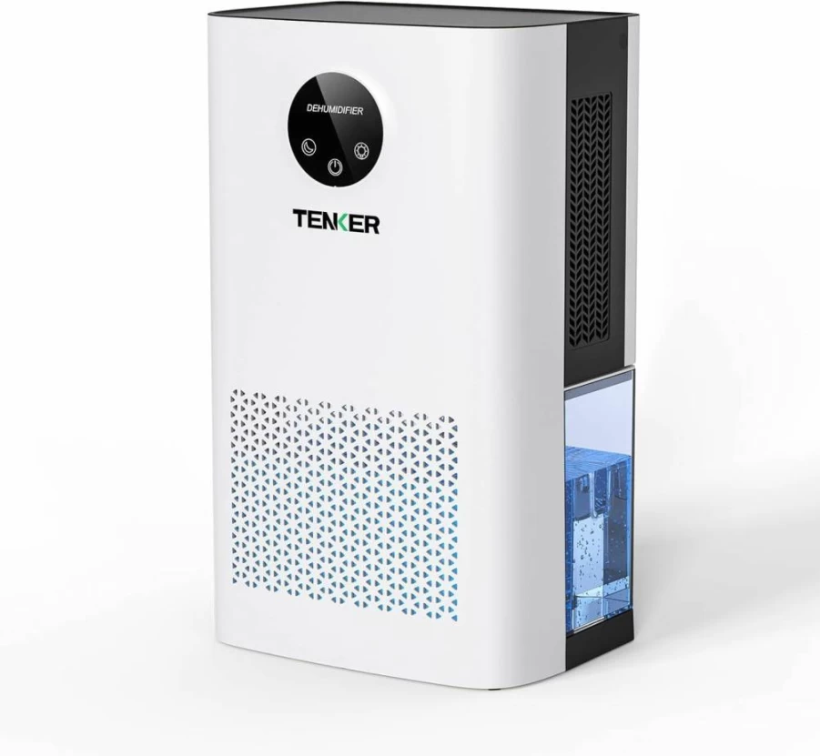TENKER 77 Oz Dehumidifier for Home - Quiet with Sleep Mode, Auto Shut Off, 7-Color LED Light - Ideal for Bedroom, Bathroom, Basement, RV (1000 Sq.Ft Coverage)