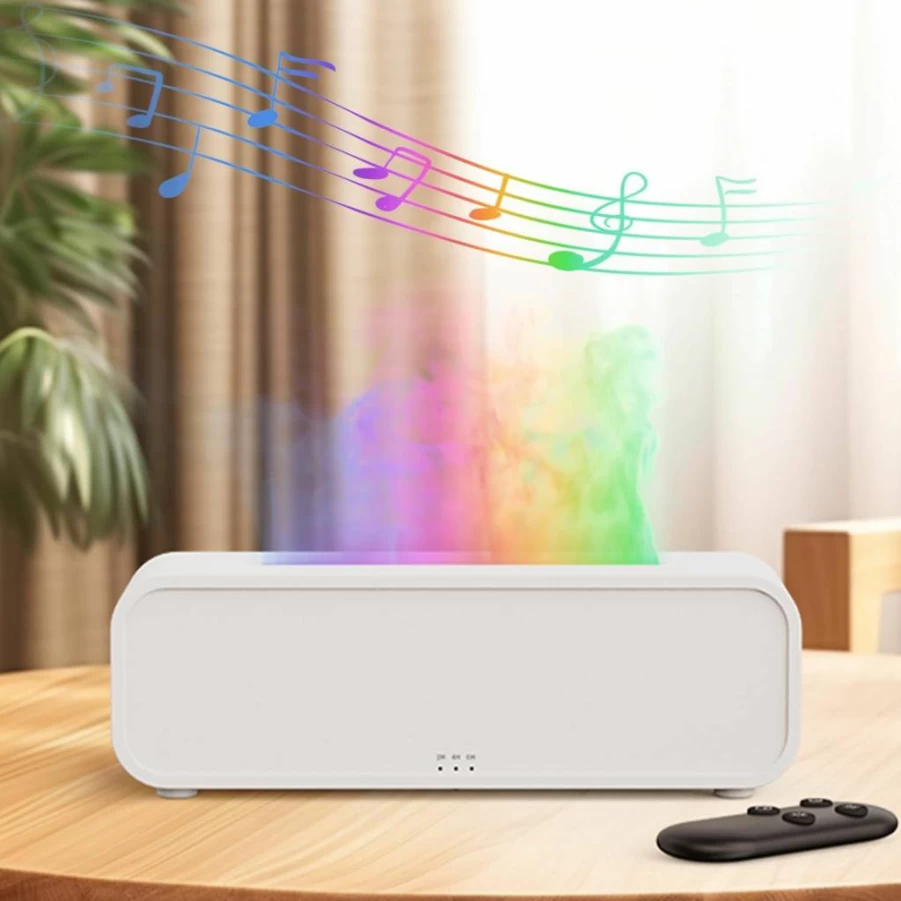 Yaledi 250ml Essential Oil Diffuser with Fire Flame Effect, 7-Color LED Lights, Remote Control, Timer, Auto-Off, Cool Mist Humidifier for Home Aromatherapy