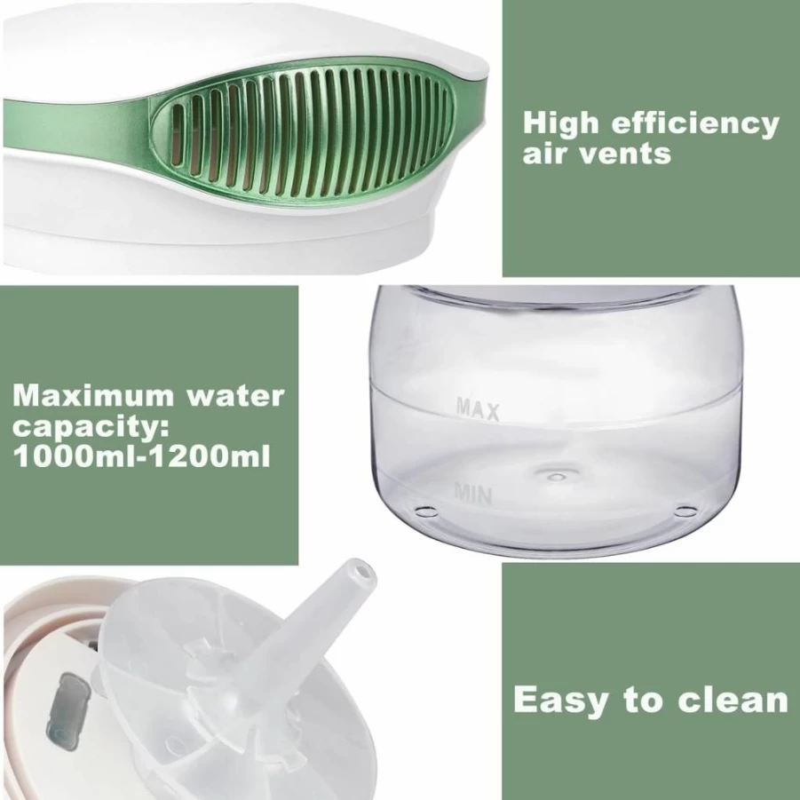 HimAoto Rainbow Air Purifier & Humidifier with Essential Oil Diffuser, Night Light for Home and Office, 7-Color Water Air Washer Freshener