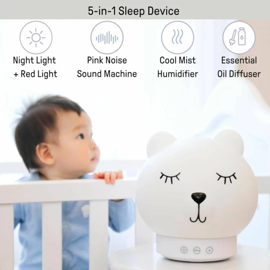 Ingenuity Baby Dream Machine 5-in-1 Nursery Essential: Cool-Mist Humidifier, Night Light, Sound Machine & Diffuser for Infants & Kids (5 Months to 7 Years)
